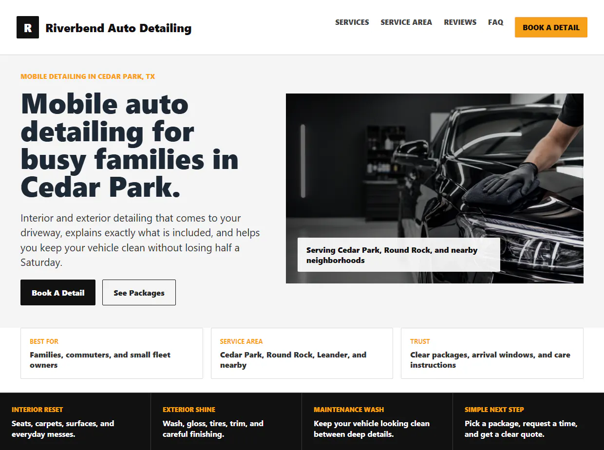AI Website Clarity Audit demo website mockup